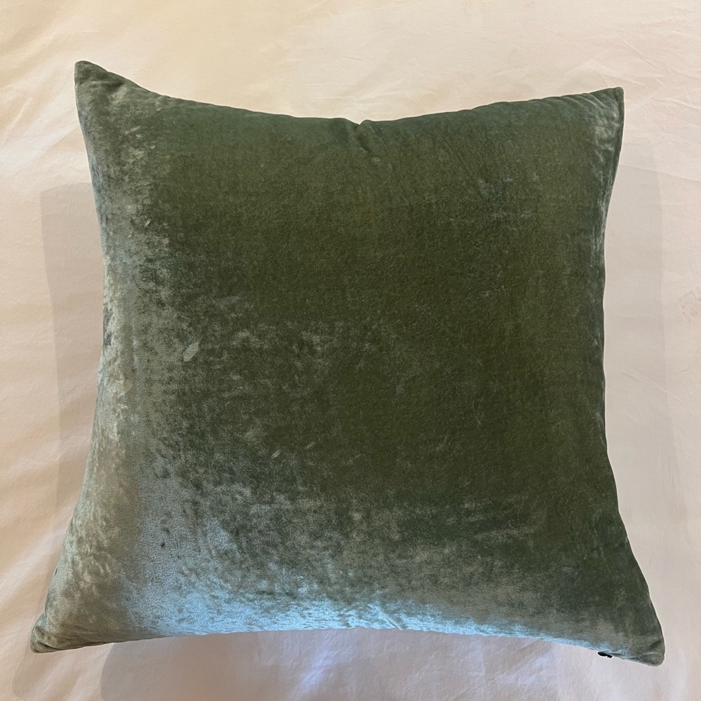 NWT West Elm Green Velvet Throw Pillow